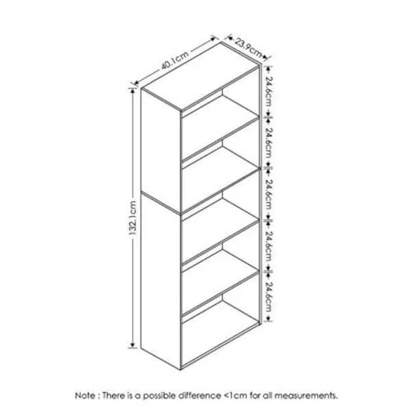 VersaShelf 5-Tier Reversible Color Bookcase by Furinno 5