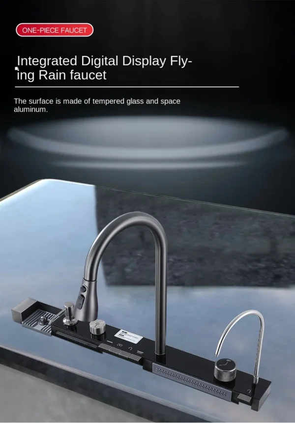 Modern Grey Digital Shower Set with Intelligent Brass Faucets 5