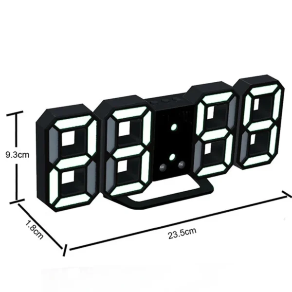 3D LED Digital Wall Clock with Date, Time, and Nightlight Display: Modern Alarm Clock for Home Decoration 7