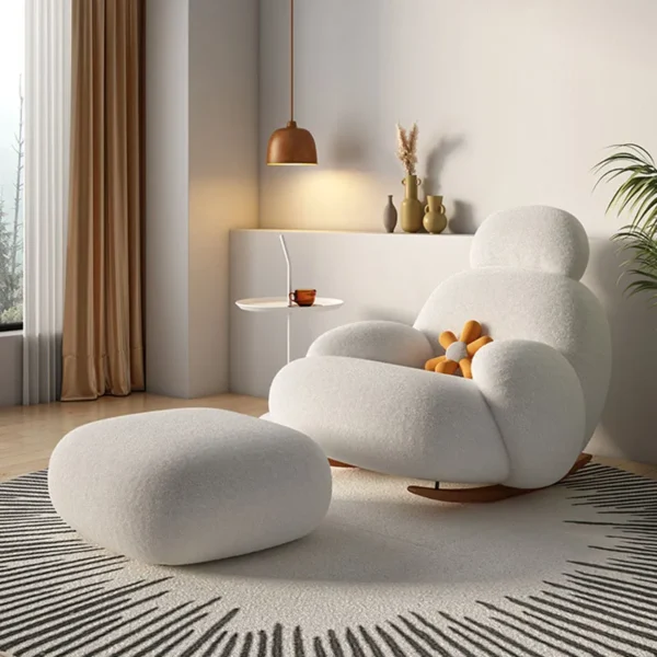 Modern Fluffy Living Room Chair: Comfortable and Stylish Lounge Recliner for Home Furniture 3