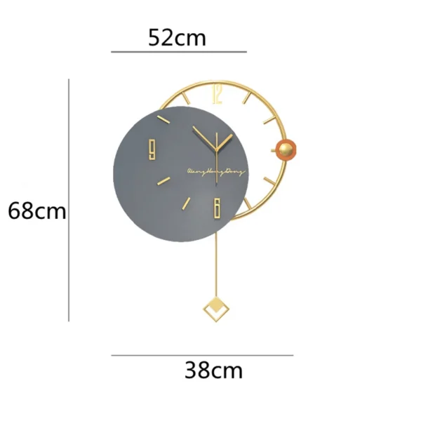 Large 3D Nordic Swingable Wall Clock: Modern Silent Art Decoration for Home Living Room 4