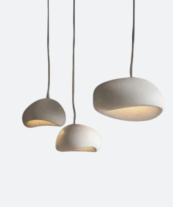 Modern Nordic Wabi Sabi E27 LED Pendant Lights: Minimalist Chandelier for Living Room, Bedroom, and Dining Room