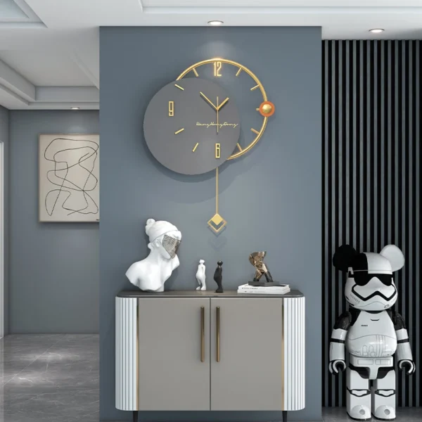 Large 3D Nordic Swingable Wall Clock: Modern Silent Art Decoration for Home Living Room 2