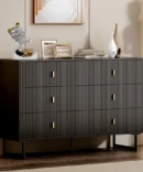 Contemporary 6-Drawer Bedroom Dresser in Black by Chrangmay, Spacious Double Dresser Featuring Wide Drawers 1
