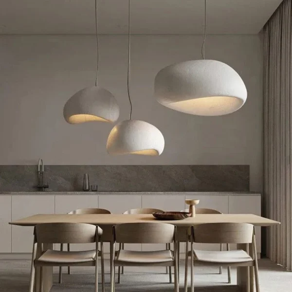 Modern Nordic Wabi Sabi E27 LED Pendant Lights: Minimalist Chandelier for Living Room, Bedroom, and Dining Room 1