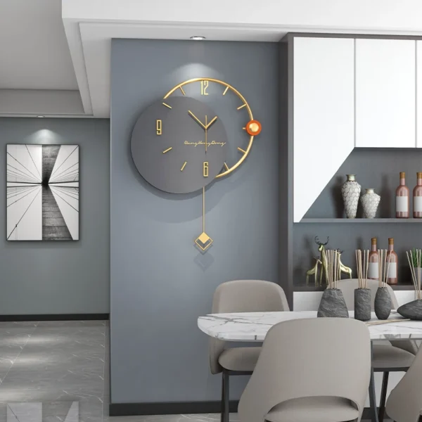 Large 3D Nordic Swingable Wall Clock: Modern Silent Art Decoration for Home Living Room 1