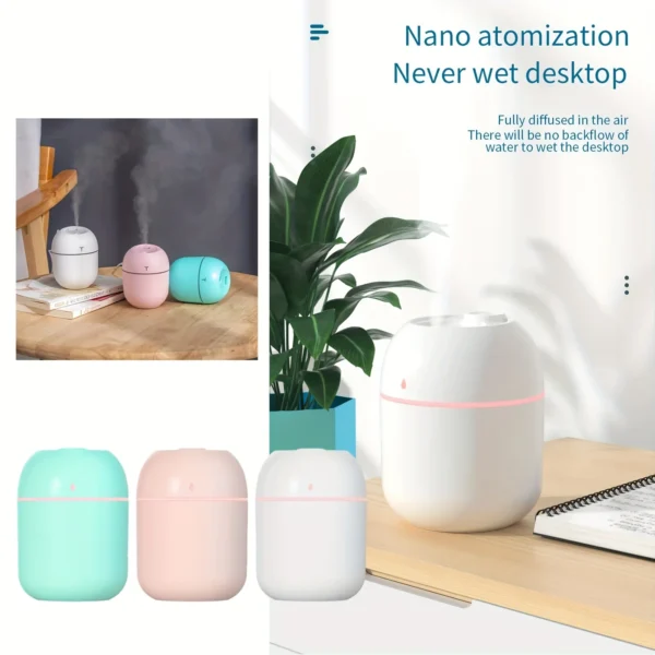 Compact 220ml H2O Mini Cup Spray Mist Humidifier with Dual Wet Aroma Essential Oil Diffuser 6